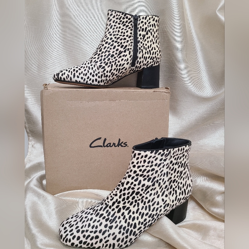 Clarks Women's Sheer Flora 2 Animal Print Booties, Size 9